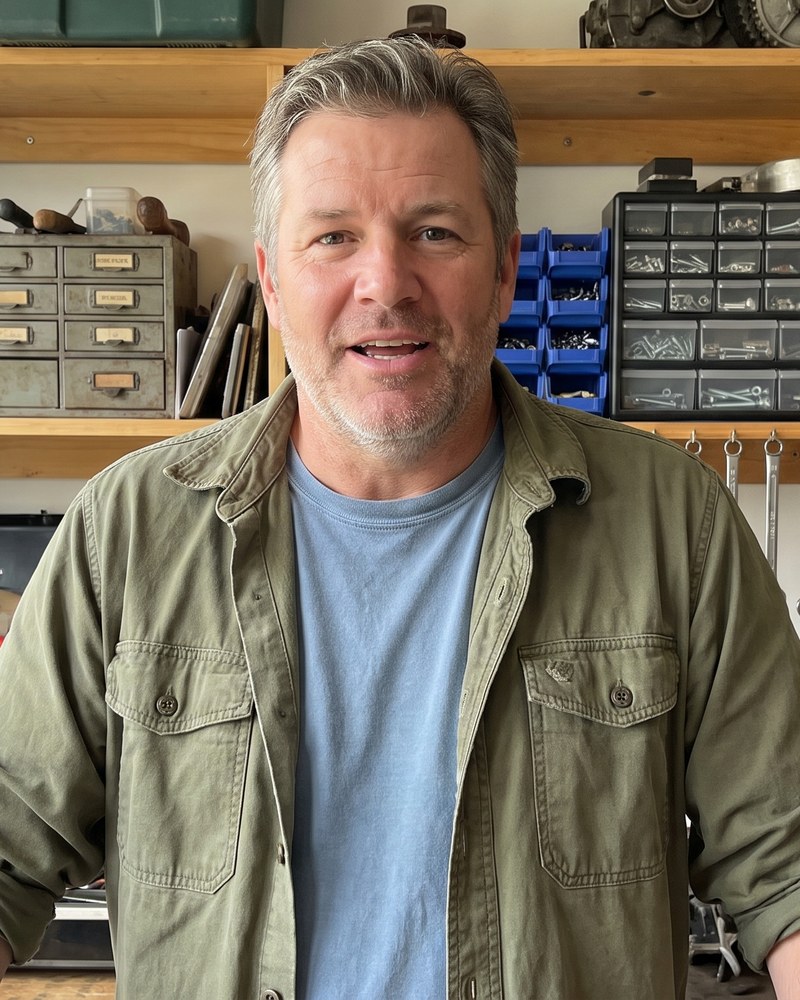 Gus Steelman in his workshop